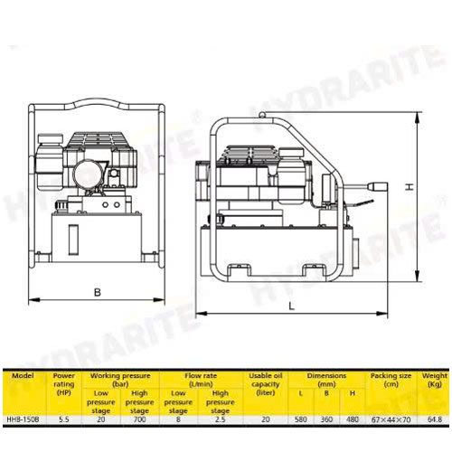 bơm thủy lực 6.5kw hhb-150b